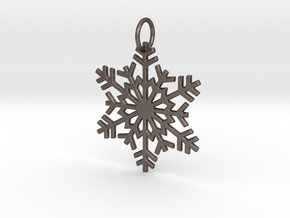 Snowflake Ornament/Pendant in Polished Bronzed Silver Steel