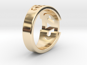 CADDRing-17.0mm in 14k Gold Plated Brass