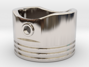 Piston - US Size 8 in Rhodium Plated Brass