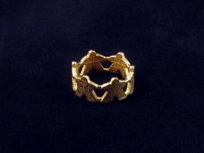 Meeple ring, several sizes in Polished Gold Steel: 6 / 51.5
