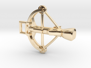 Crossbow Charm in 14k Gold Plated Brass