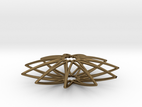 Spirograph Pendant 02 in Polished Bronze