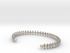 Ring Loop Bracelet in Rhodium Plated Brass