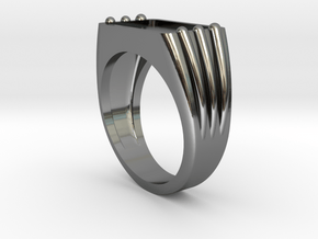 Customizable Ring 02 in Fine Detail Polished Silver