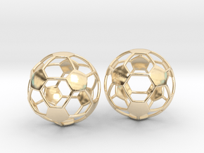 Soccer Ball Earrings - Hollow in 14K Yellow Gold
