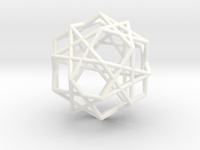 Star Dodecahedron in White Processed Versatile Plastic