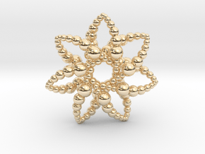 Bubble Star 7 Points - 4cm in 14K Yellow Gold
