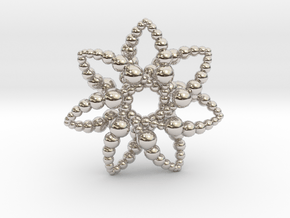 Bubble Star 7 Points - 4cm in Rhodium Plated Brass