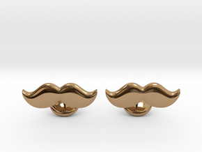  Moustache Cufflinks in Polished Brass