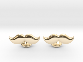  Moustache Cufflinks in 14k Gold Plated Brass