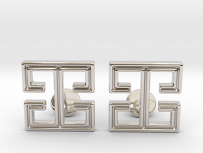  I cufflinks in Rhodium Plated Brass