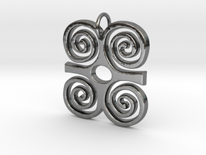 DWENNIMMEN (Adinkra Symbol of Strength) in Fine Detail Polished Silver
