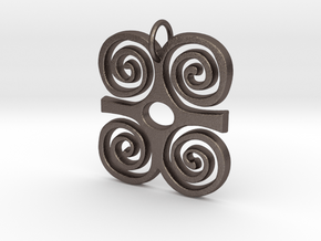 DWENNIMMEN (Adinkra Symbol of Strength) in Polished Bronzed Silver Steel