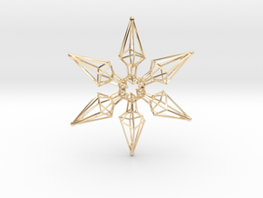 6 Point Ninja Star - 7cm in 14K Yellow Gold