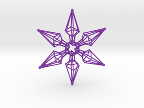 6 Point Ninja Star - 7cm in Purple Processed Versatile Plastic