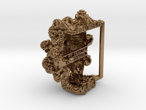 Mandelbulb Belt Buckle - Precious Metal version in Natural Brass