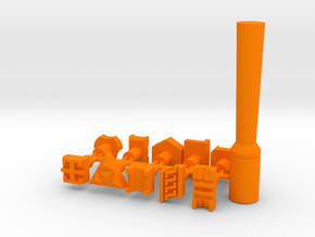 Set of 10 leatherstamps with tool/holder in Orange Processed Versatile Plastic