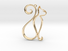 The Cat Pendant in 14K Yellow Gold