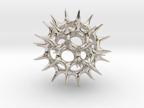 Acrosphaera (Radiolaria) in Rhodium Plated Brass