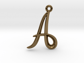 A Initial Charm in Polished Bronze