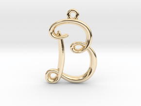 B Initial Charm in 14K Yellow Gold