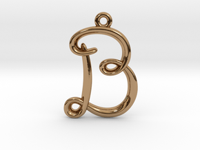 B Initial Charm in Polished Brass
