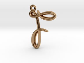 F Initial Charm in Polished Brass