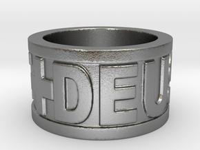 Deus Vult Plain Ring Size 10 in Natural Silver
