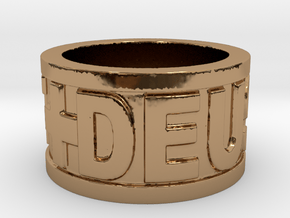 Deus Vult Plain Ring Size 10 in Polished Brass