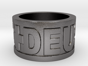 Deus Vult Plain Ring Size 10 in Polished Nickel Steel