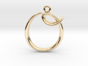 O Initial Charm in 14k Gold Plated Brass