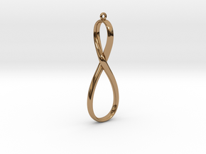 Long Figure Eight Earring or Pendant in Polished Brass