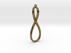 Long Figure Eight Earring or Pendant in Polished Bronze