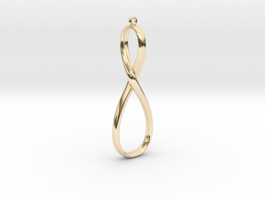 Long Figure Eight Earring or Pendant in 14k Gold Plated Brass