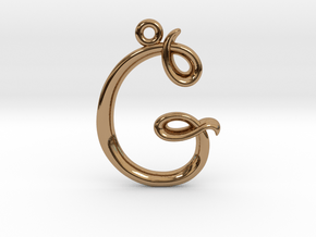 G Initial Charm in Polished Brass
