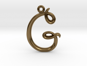 G Initial Charm in Polished Bronze
