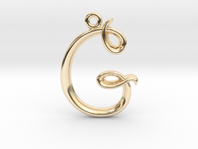 G Initial Charm in 14k Gold Plated Brass