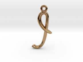I Initial Charm in Polished Brass