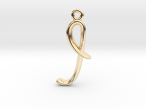 I Initial Charm in 14k Gold Plated Brass