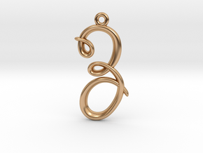 Z Initial Charm in Polished Bronze