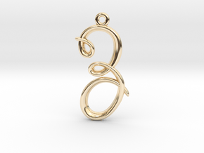 Z Initial Charm in 14k Gold Plated Brass