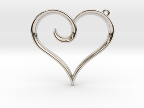 The Heart Pendant in Rhodium Plated Brass