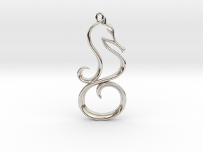 The Seahorse Pendant in Rhodium Plated Brass