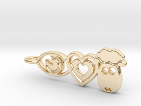 It's Only Love Pendant or Keychain in 14k Gold Plated Brass