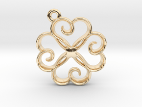 Tiny Clover Charm in 14K Yellow Gold