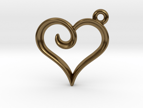 Tiny Heart Charm in Polished Bronze