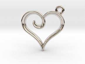 Tiny Heart Charm in Rhodium Plated Brass