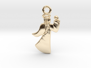 Tiny Angel Charm in 14K Yellow Gold