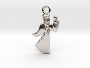 Tiny Angel Charm in Rhodium Plated Brass