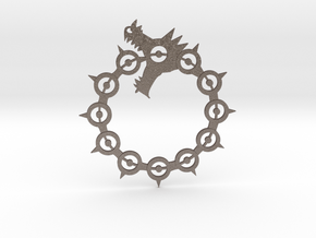 Maliodas The Dragon Sin logo in Polished Bronzed Silver Steel